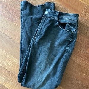 Kensie Jeans The Flare Crop mid rise black jeans